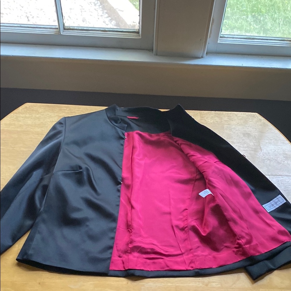 Principles Women's Polyamide Blazer Size 12 (UK) Black Open Front with two hooks
